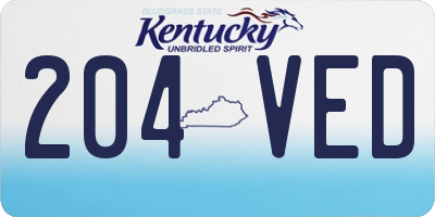 KY license plate 204VED