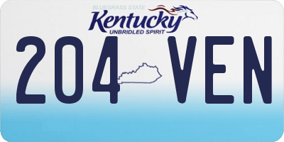 KY license plate 204VEN