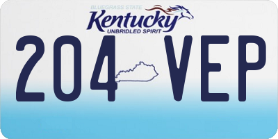 KY license plate 204VEP