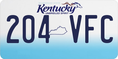 KY license plate 204VFC