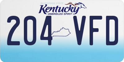 KY license plate 204VFD