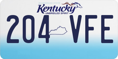 KY license plate 204VFE