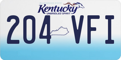 KY license plate 204VFI