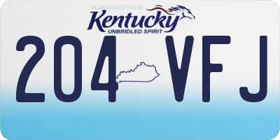 KY license plate 204VFJ