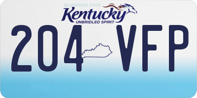 KY license plate 204VFP