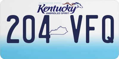 KY license plate 204VFQ