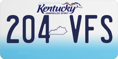KY license plate 204VFS