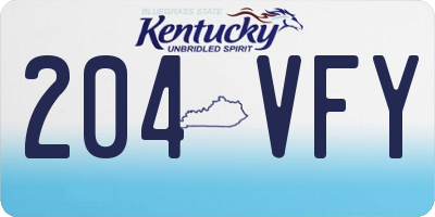 KY license plate 204VFY