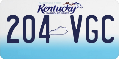 KY license plate 204VGC