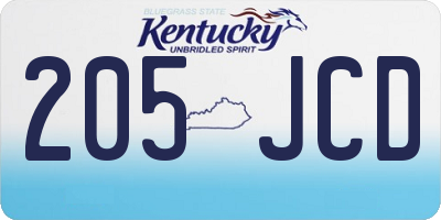 KY license plate 205JCD