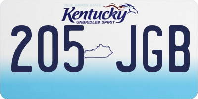 KY license plate 205JGB