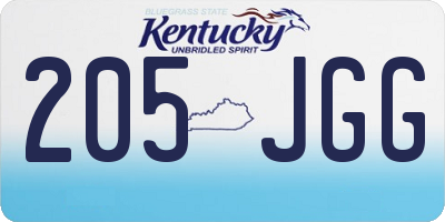 KY license plate 205JGG