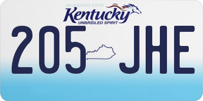 KY license plate 205JHE