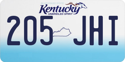 KY license plate 205JHI