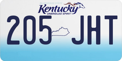 KY license plate 205JHT