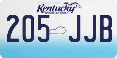 KY license plate 205JJB