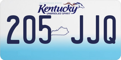 KY license plate 205JJQ