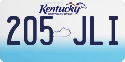 KY license plate 205JLI