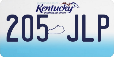 KY license plate 205JLP