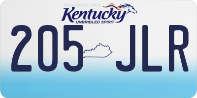 KY license plate 205JLR