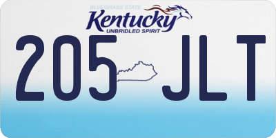 KY license plate 205JLT