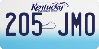 KY license plate 205JMO
