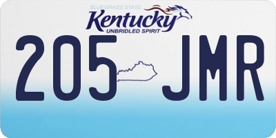 KY license plate 205JMR