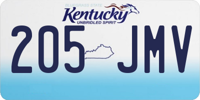 KY license plate 205JMV