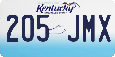KY license plate 205JMX