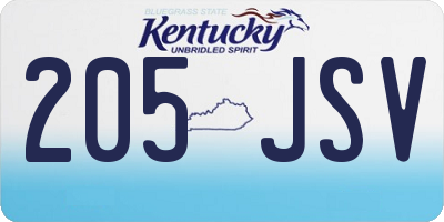 KY license plate 205JSV