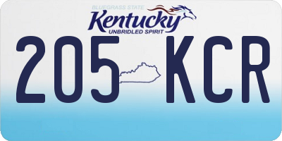KY license plate 205KCR