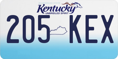 KY license plate 205KEX