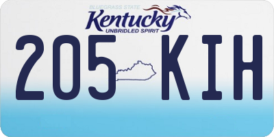 KY license plate 205KIH