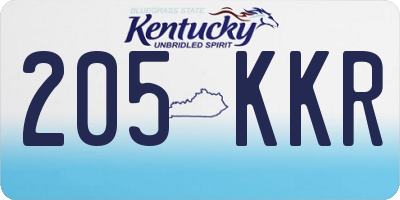 KY license plate 205KKR