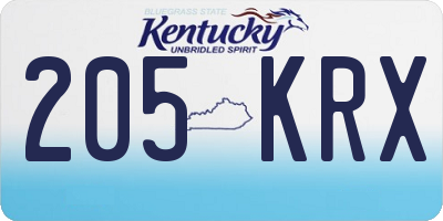 KY license plate 205KRX