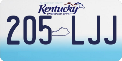 KY license plate 205LJJ