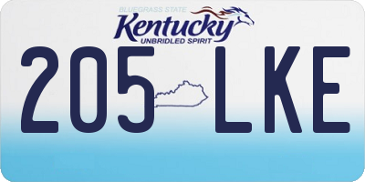 KY license plate 205LKE