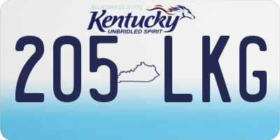 KY license plate 205LKG
