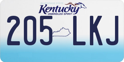 KY license plate 205LKJ