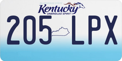 KY license plate 205LPX