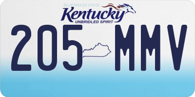 KY license plate 205MMV