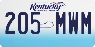 KY license plate 205MWM