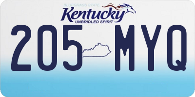 KY license plate 205MYQ