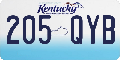KY license plate 205QYB