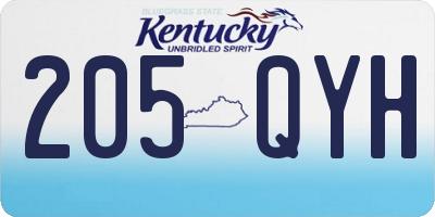KY license plate 205QYH