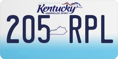 KY license plate 205RPL