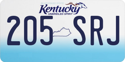 KY license plate 205SRJ