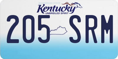 KY license plate 205SRM