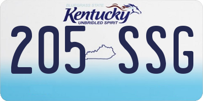 KY license plate 205SSG