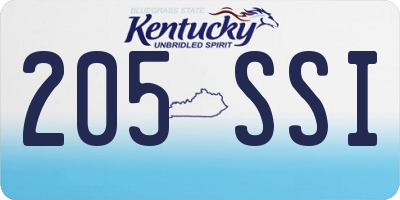 KY license plate 205SSI